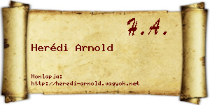 Herédi Arnold névjegykártya